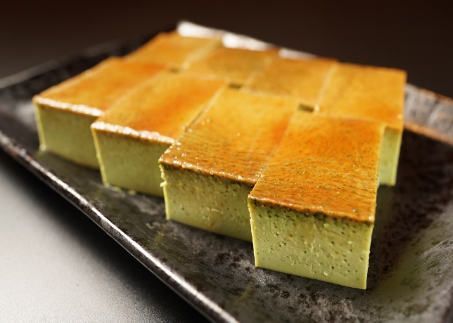 名古屋コーチン卵のプリン〜抹茶味〜